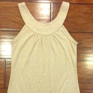 🎄Gold 🌟 sparkly stretch tank sz Med